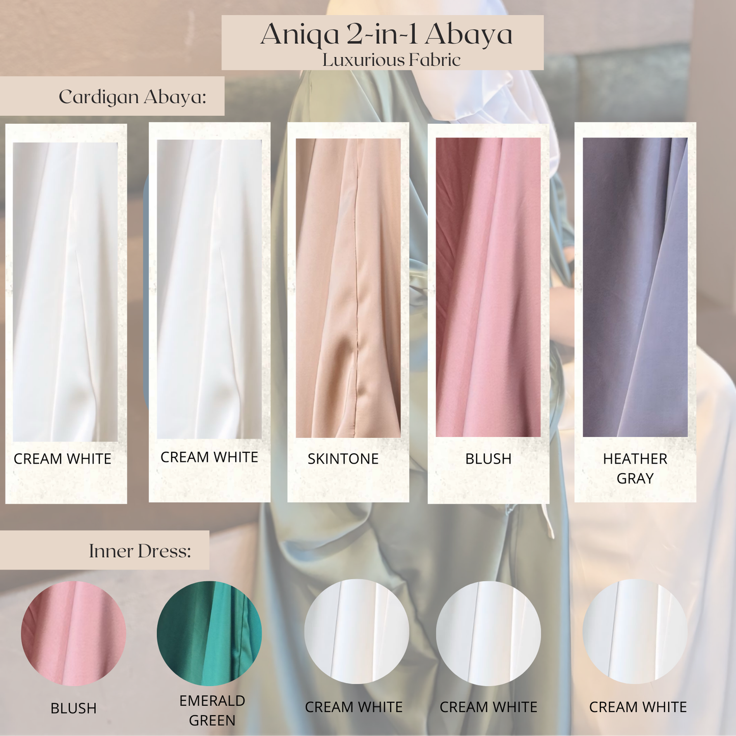 Aniqa 2-piece Abaya in Cyan