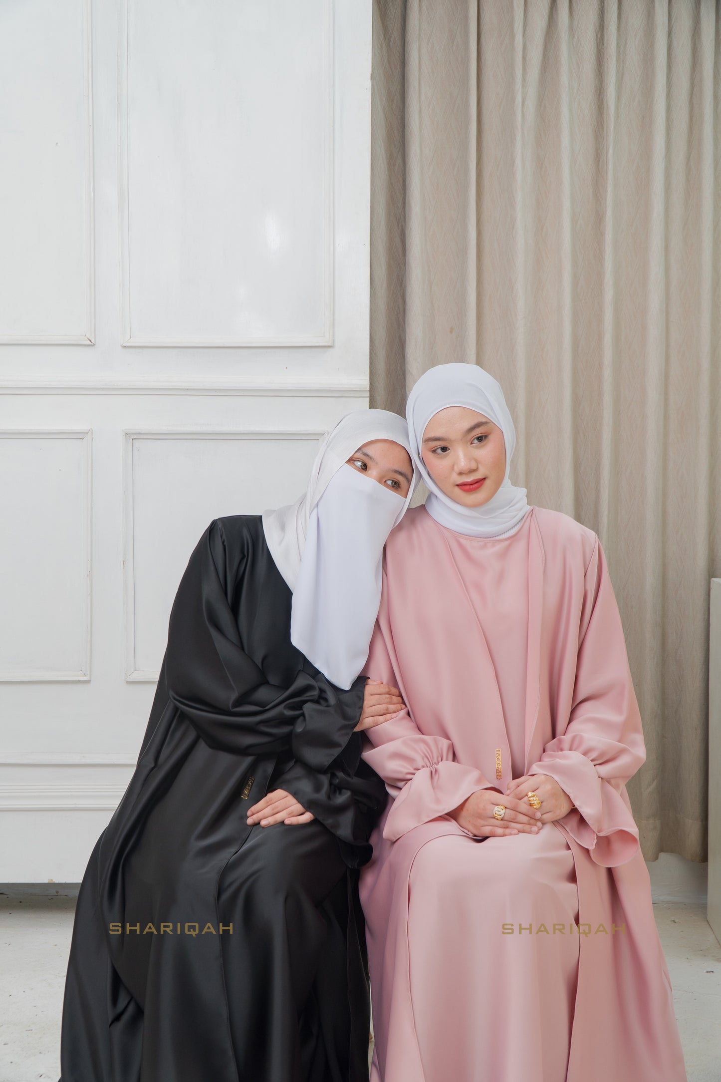 Fauziya Abaya with Inner Dress (Version 2) in Black