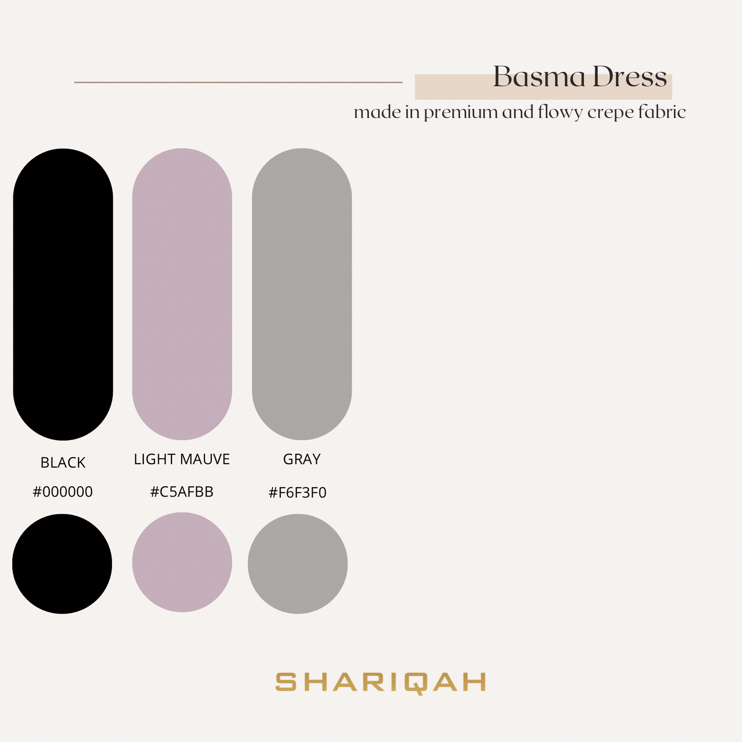 Basma Dress (premium fabric) in Light Mauve