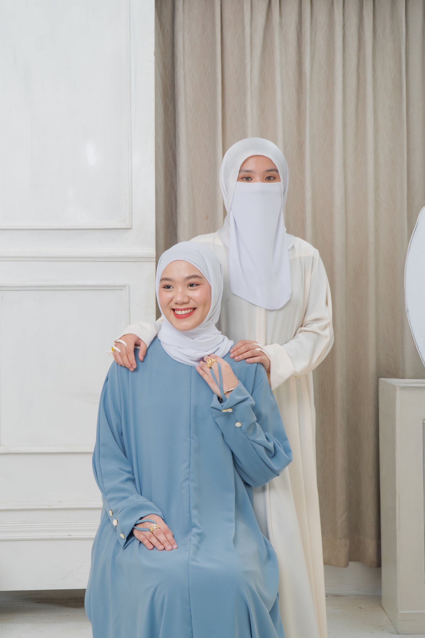 Lateefa Abaya in Creamy White