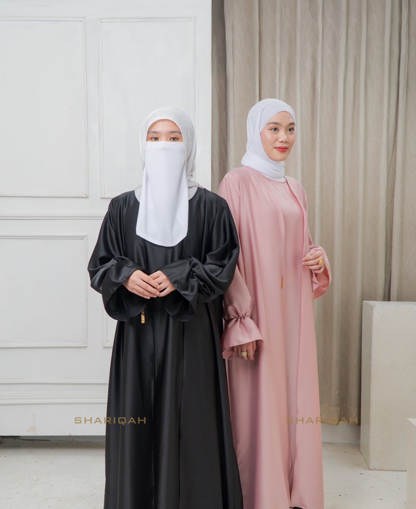 Fauziya Abaya with Inner Dress (Version 2) in Black