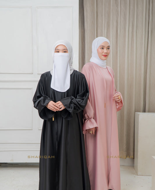 Fauziya Abaya with Inner Dress (Version 2) in Black