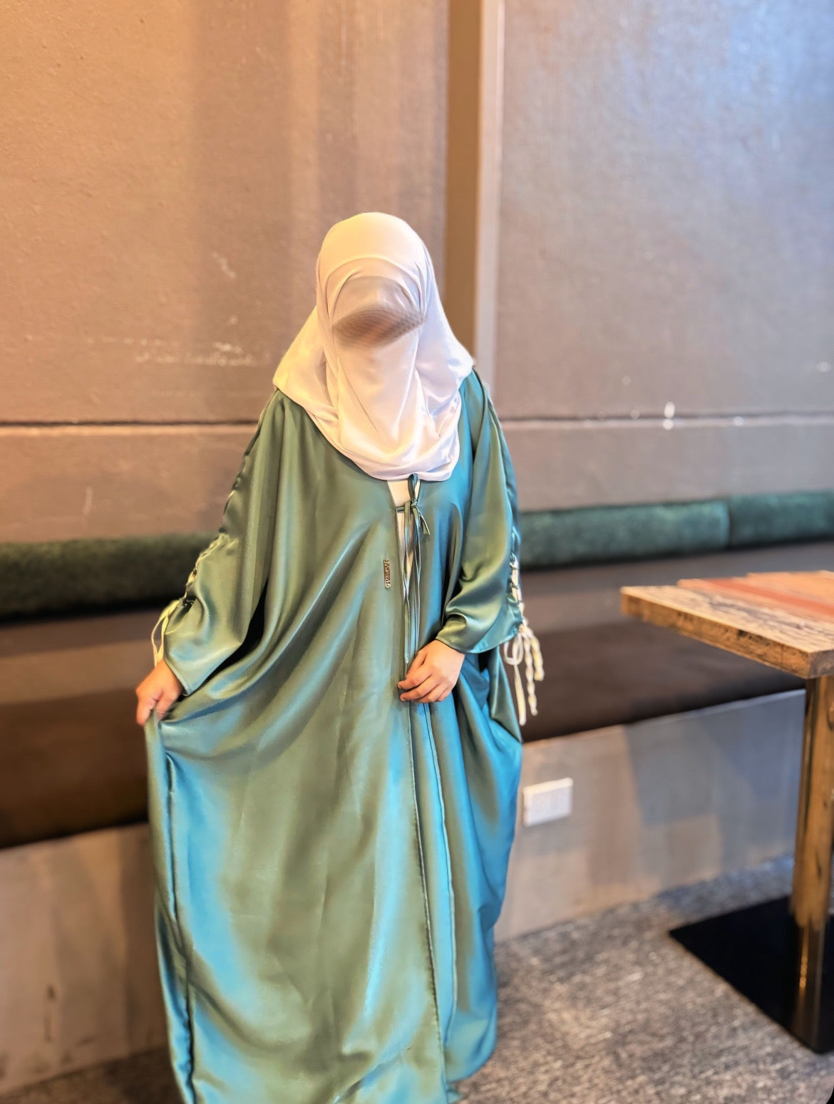 Aniqa 2-piece Abaya in Cyan