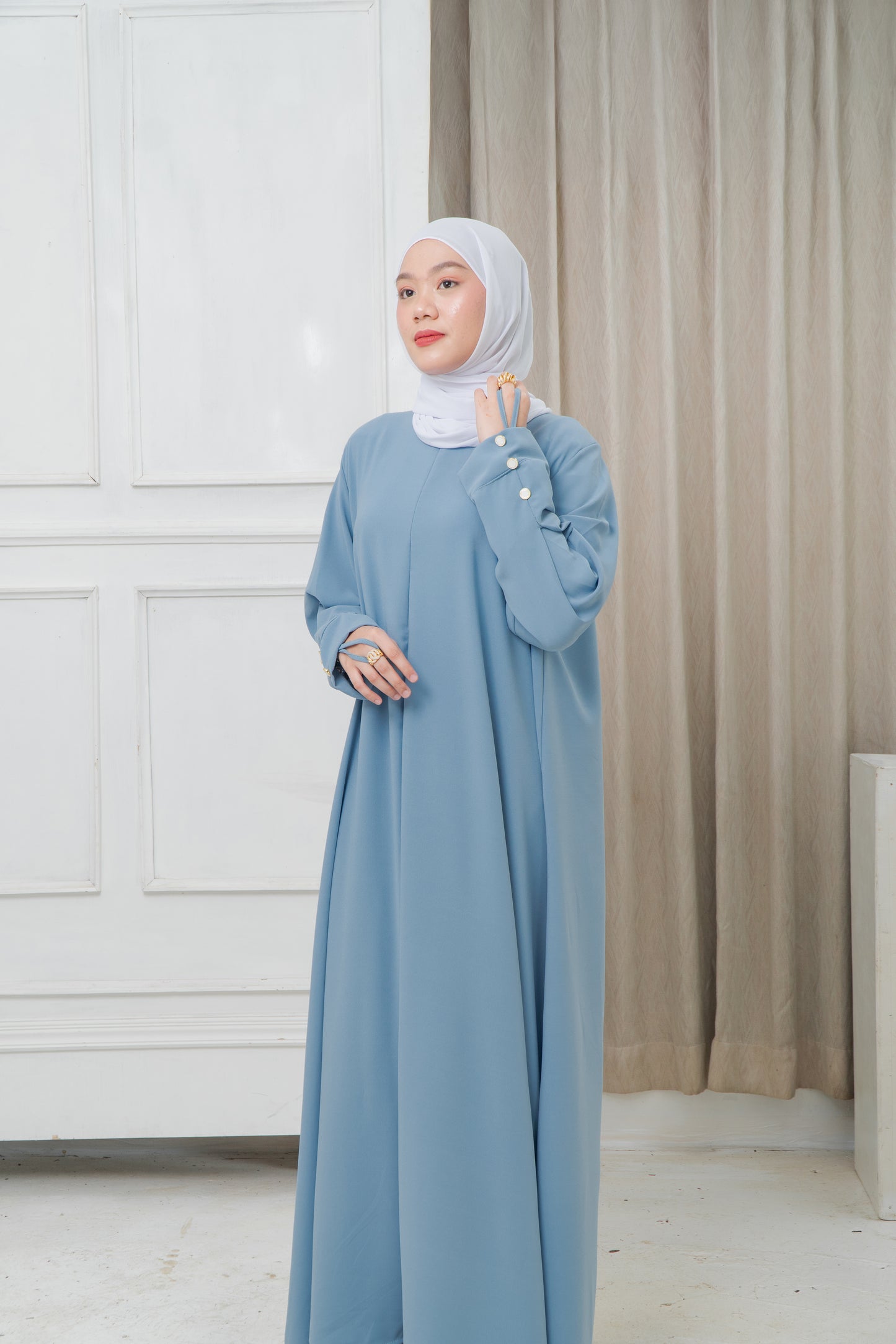 Lateefa Abaya in Pacific Blue