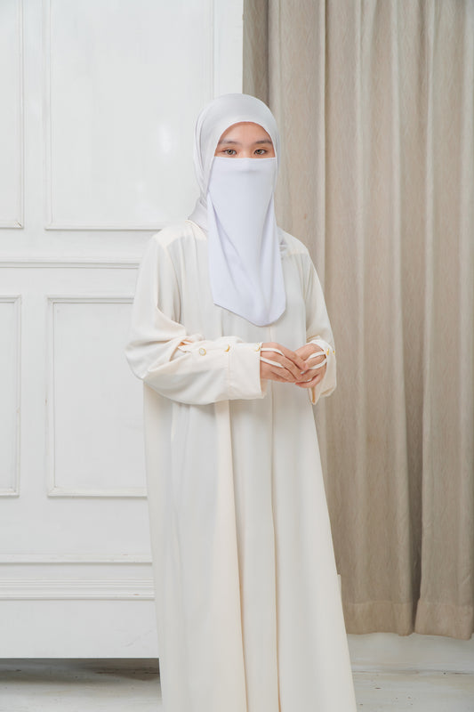 Lateefa Abaya in Creamy White