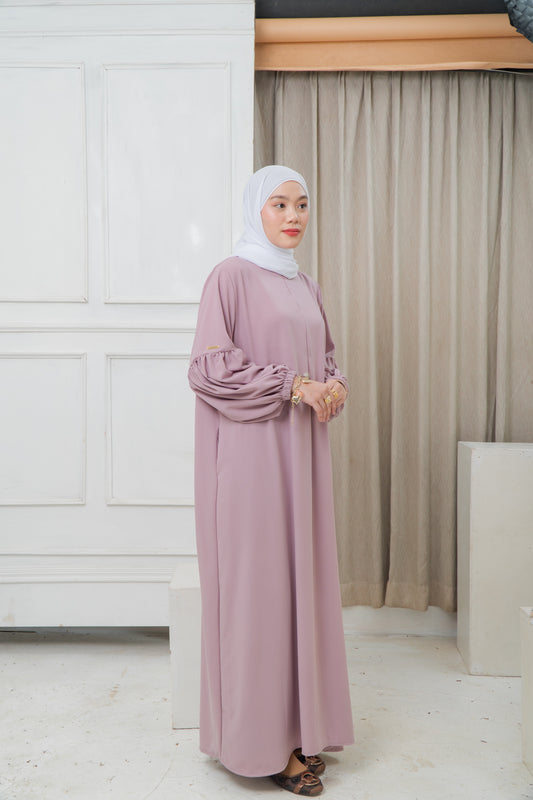 Basma Dress (premium fabric) in Light Mauve