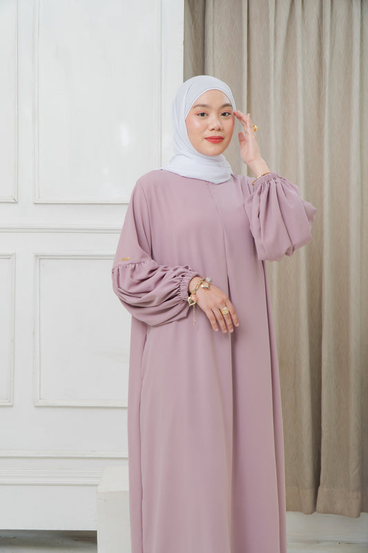 Basma Dress (premium fabric) in Light Mauve