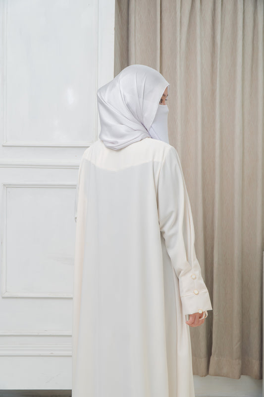 Lateefa Abaya in Creamy White