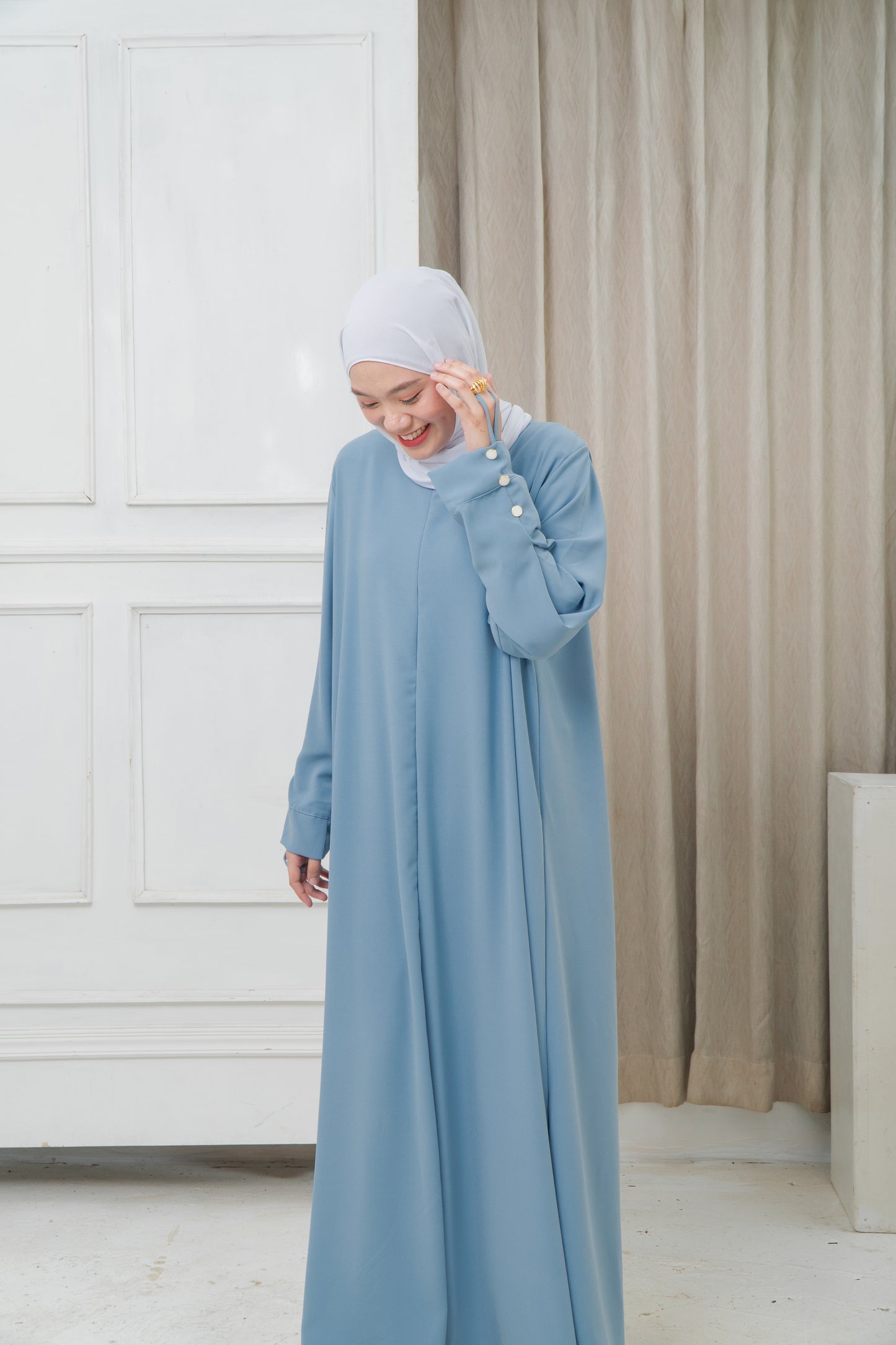Lateefa Abaya in Pacific Blue