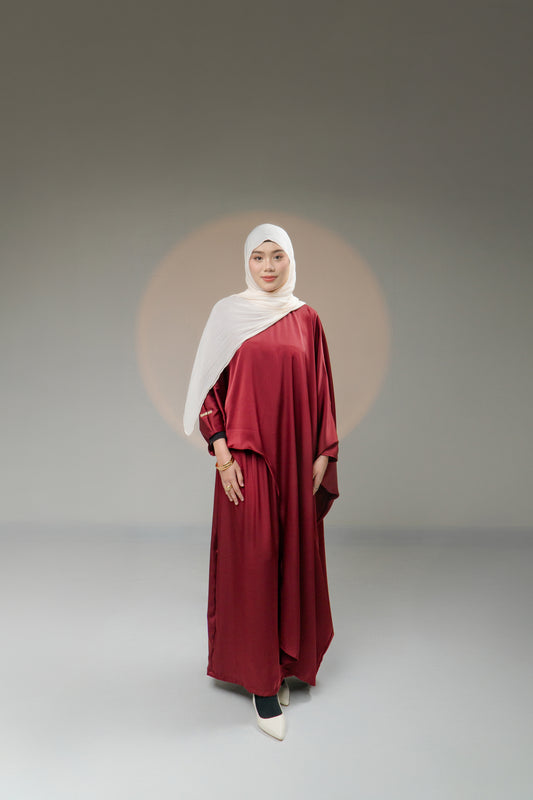 Mahreen 2-piece Set in Wine Red